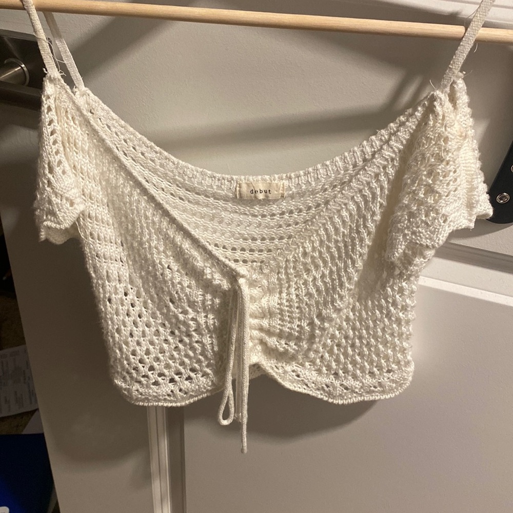 White woven tank top